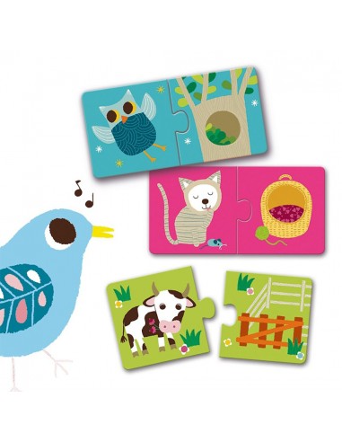 Djeco 12 Παζλ με 2 κομμάτια Τα ζωάκια...