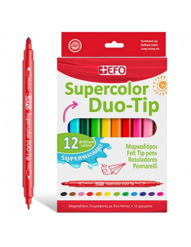 Μαρκαδόροι +Efo Supercolor Duo-Tip 12τεμ