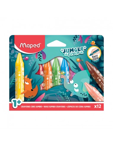 Crayons Maped Jungle Fever Jumbo12pcs