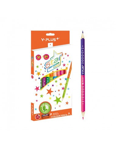 Y-PLUS Σετ 12 διπλές ξυλομπογιές...