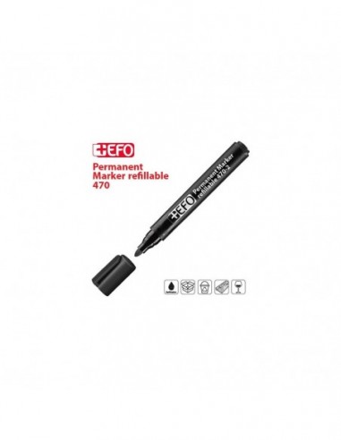 Efo Μαρκαδόρος Ανεξίτηλος 470-2 3mm - Μαύρο