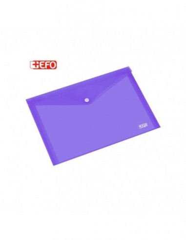 Efo Φάκελος με Κουμπί Α4 - Διάφανο Μωβ